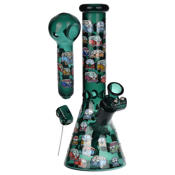 Bundle of bong glass pipe and poker designed with mini vans