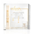 Waterdale Collection Havdalah Set in cream and gold displaying candle, spice holder, and prayer cards in clear packaging for Shabbat ceremonies.
