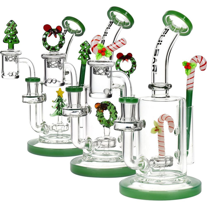 Holidaze Series Glass Dab Rig Set - 8.25"