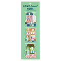 The Home Sweet Home Magnetic Bookmarks by Molly Egan features three illustrated, house-shaped bookmarks in green packaging, each adorned with colorful details and floral patterns.