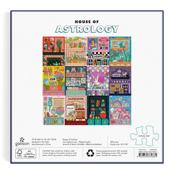 House of Astrology 500 Piece Foil Puzzle Puzzles Michelle Berlin