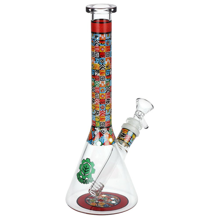 Icon Blocks Pattern Beaker Bong - 10"