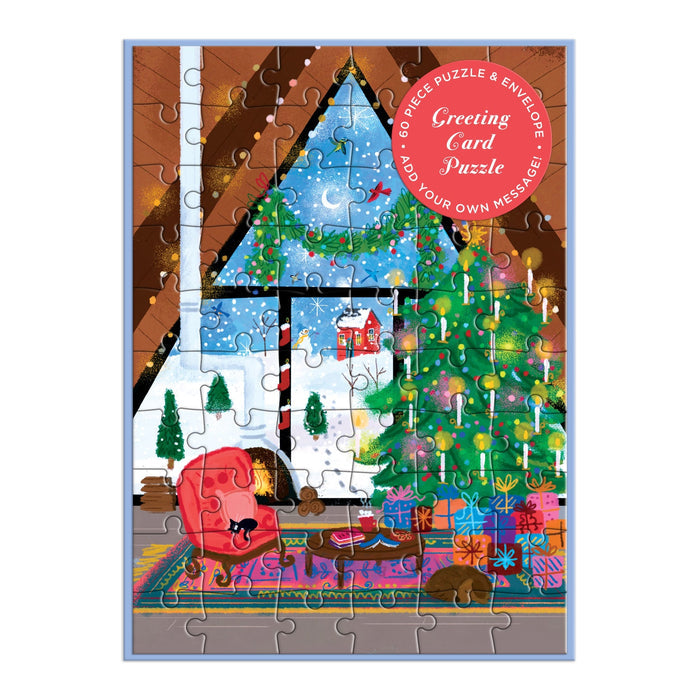 Joy Laforme Cozy Cabin Greeting Card Puzzle Jigsaw Puzzle Joy Laforme
