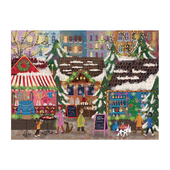 Joy Laforme Merry Market 1000 Piece Foil Puzzle in a Square Box Jigsaw Puzzle Joy Laforme