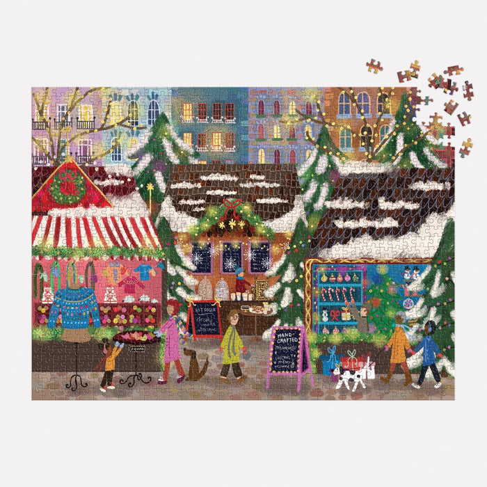 Joy Laforme Merry Market 1000 Piece Foil Puzzle in a Square Box Jigsaw Puzzle Joy Laforme