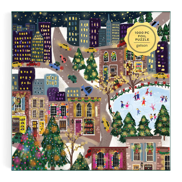 Joy Laforme Sparkling City 1000 Piece Foil Puzzle In a Square Box 1000 Piece Puzzles Joy Laforme