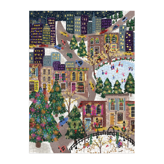 Joy Laforme Sparkling City 1000 Piece Foil Puzzle In a Square Box 1000 Piece Puzzles Joy Laforme