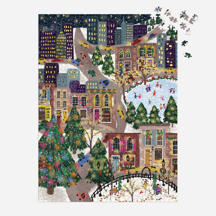 Joy Laforme Sparkling City 1000 Piece Foil Puzzle In a Square Box 1000 Piece Puzzles Joy Laforme