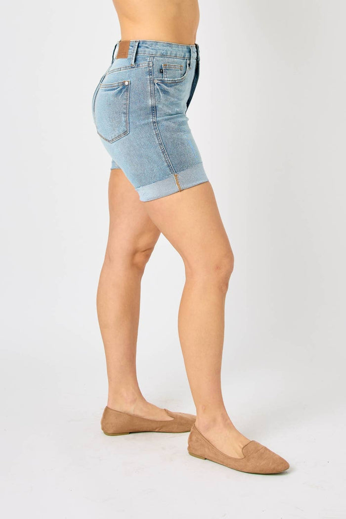 Judy Blue NWT High Waist Tummy Control Cool Denim Shorts XL