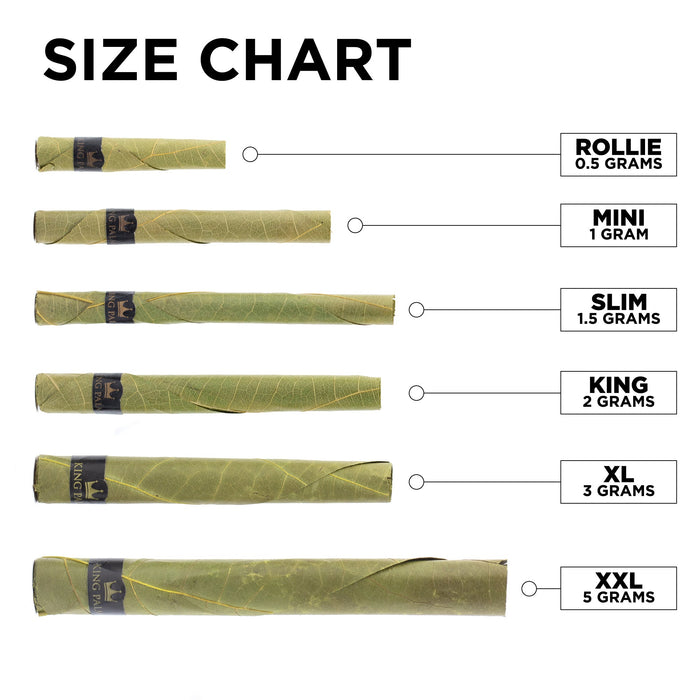 King Palm Mini Size Natural Pre Roll Palm Leaf Tubes - 25 Pack