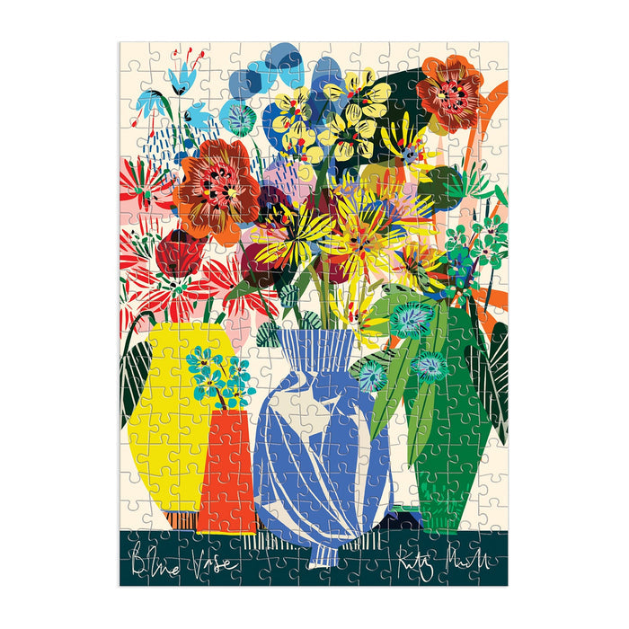 Kitty McCall Blue Vase 250 Piece Wood Puzzle Galison