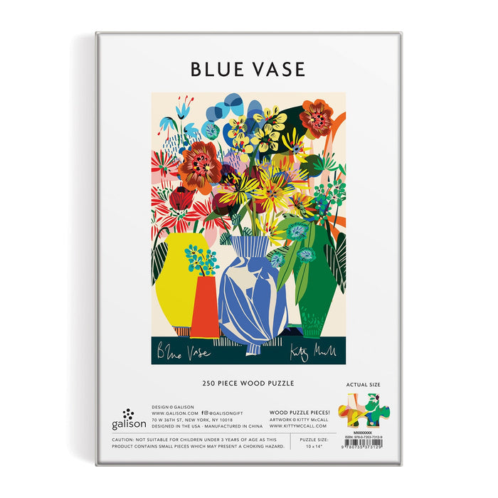 Kitty McCall Blue Vase 250 Piece Wood Puzzle Galison
