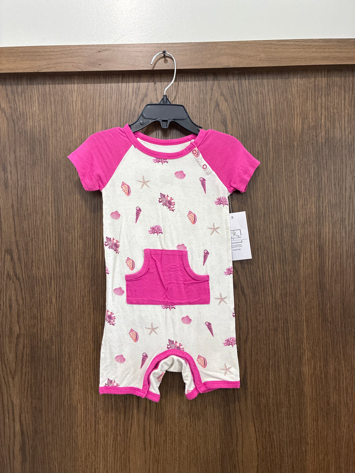 Kyte Baby Raspberry Shell Shortall Romper 3T Play