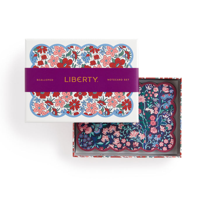 Liberty Scalloped Shaped Notecard Set Stationery Liberty London