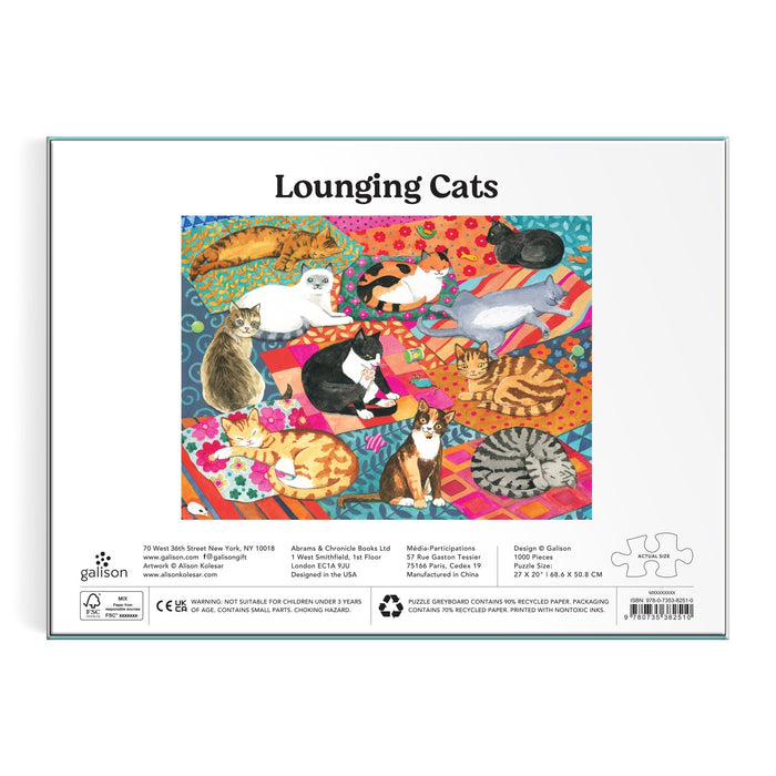 Lounging Cats 1000 Piece Puzzle Jigsaw Puzzle Alison Kolesar