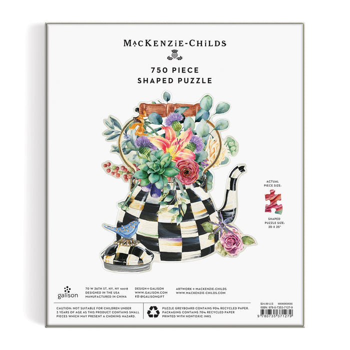 MacKenzie-Childs Blooming Kettle 750 Piece Shaped Puzzle Galison