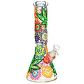 Mandala Hemp Leaf Beaker Bong - 13 IN