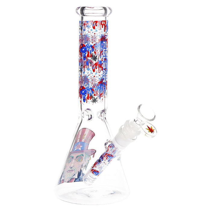 Melting Uncle Sam Beaker Glass Bong - 10"