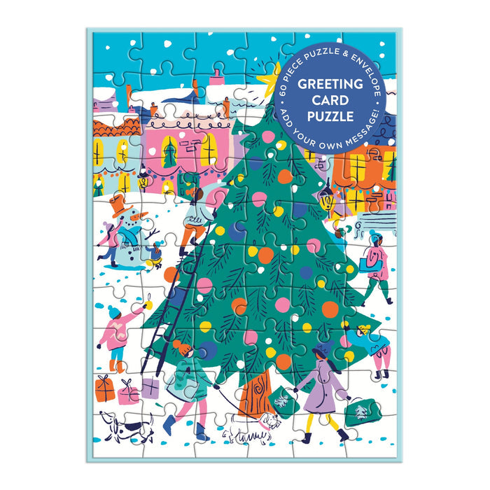 Merry & Bright Greeting Card Puzzle Jigsaw Puzzle Louise Cunningham Starling