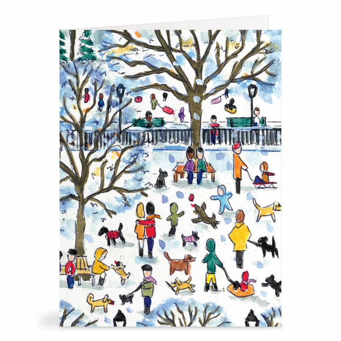 Michael Storrings Dog Park in Four Seasons Greeting Card Assortment Michael Storrings