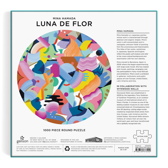Mina Hamada Luna de Flor 1000 Piece Round Puzzle 1000 Piece Puzzles Galison