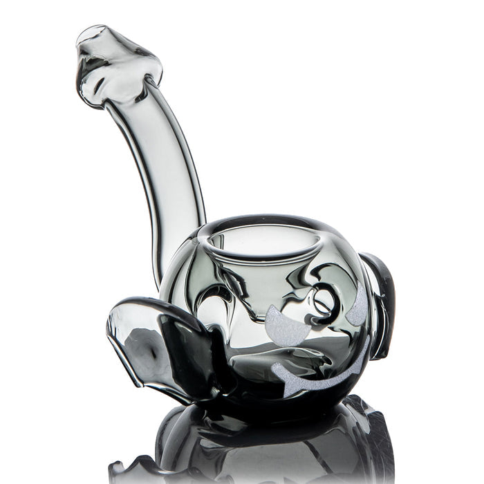 Grey Bat Design Glass Pipe on white background