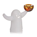 Halloween ghost white glass bubbler
