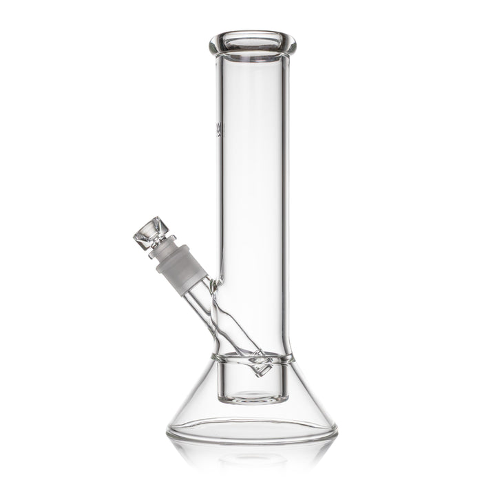 hollow bottom glass water pipe on white background