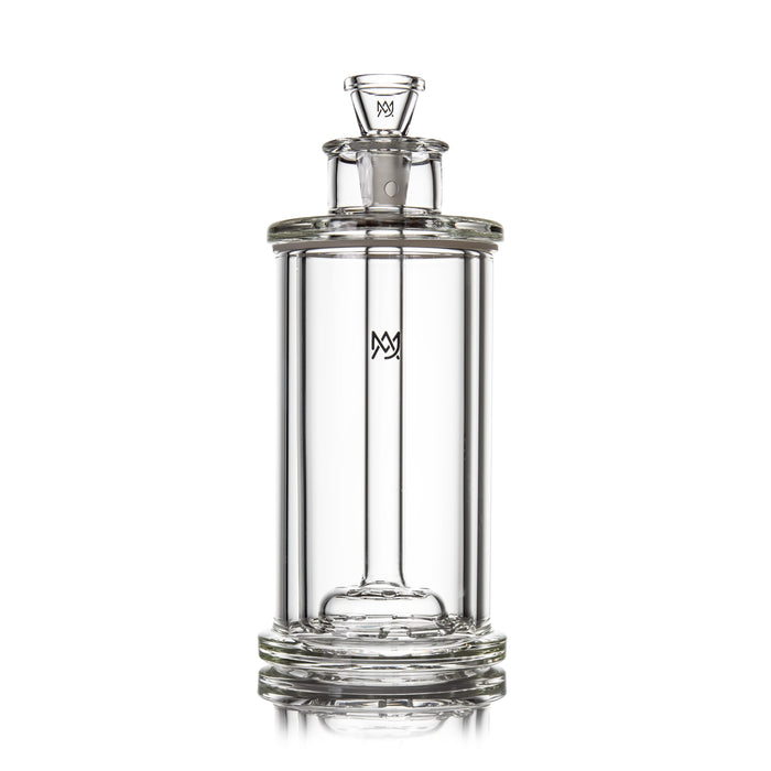 Clear glass MJ arsenal Gravity bong on a white background