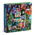 The Stephanie Birdsong Monster Mansion 500 Piece Puzzle comes in a colorful box showcasing a spooky, cartoon-style mansion filled with quirky monsters and Halloween-themed details. This family-friendly puzzle is perfect for those seeking a fun and festive Halloween activity to enjoy together.