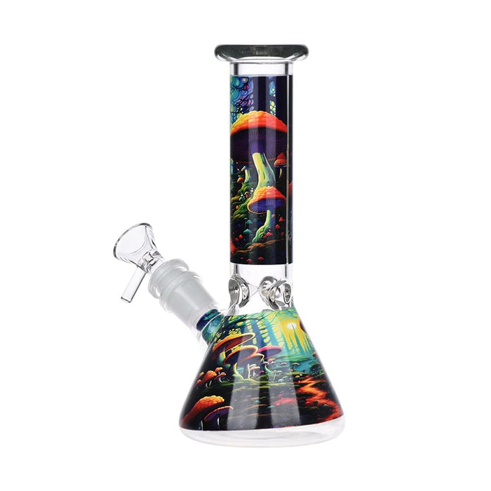 Mushroom Forest Glass Beaker Bong Smoking Set - 7.75"
