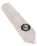 Natural Rose Pink Quartz Stone Pipe DankStop
