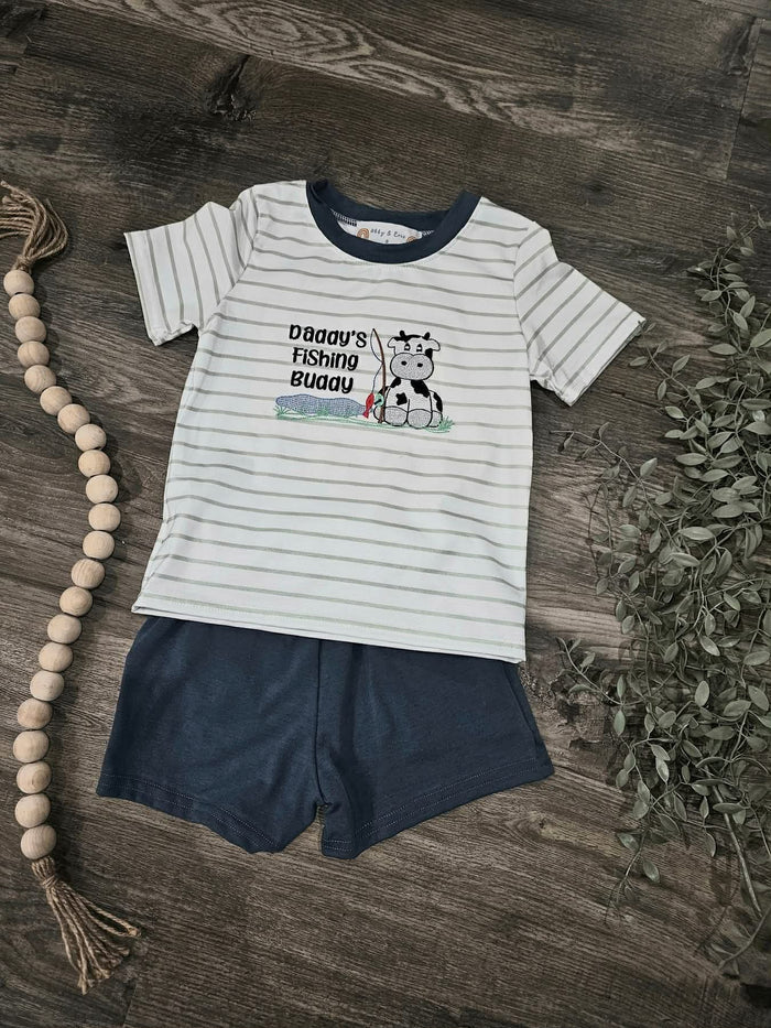 NWT Abby & Evie Boys Daddy's Fishing Buddy 2pc Set ~ Size 5