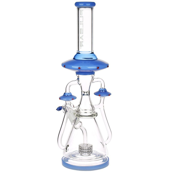 Big Percolator Glass Bong on a white background