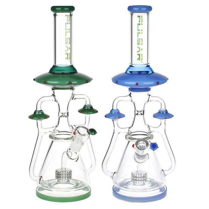 Out of This World Visitors Recycler Glass Bong - 17.25"