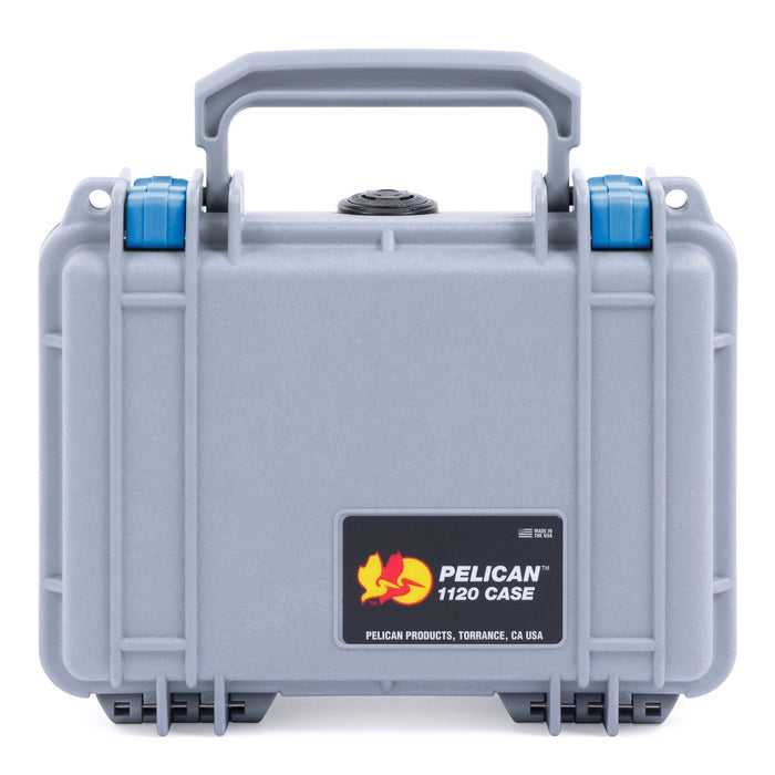 Pelican 1120 Case, Silver with Blue Latches ColorCase
