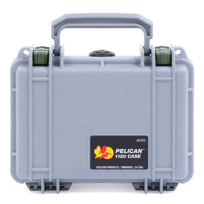 Pelican 1120 Case, Silver with OD Green Latches ColorCase