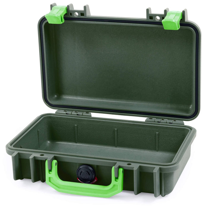 Pelican 1170 Case, OD Green with Lime Green Handle & Latches None (Case Only) ColorCase 011700-0000-130-300