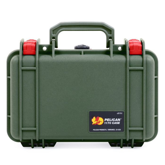 Pelican 1170 Case - OD Green & Red - None (Case Only)