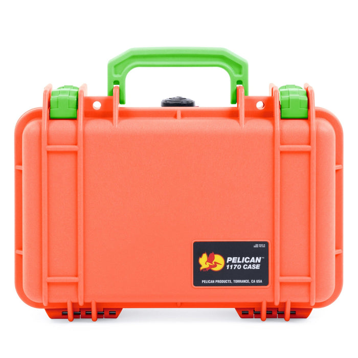 Pelican 1170 Case - Orange & Lime Green - None (Case Only)