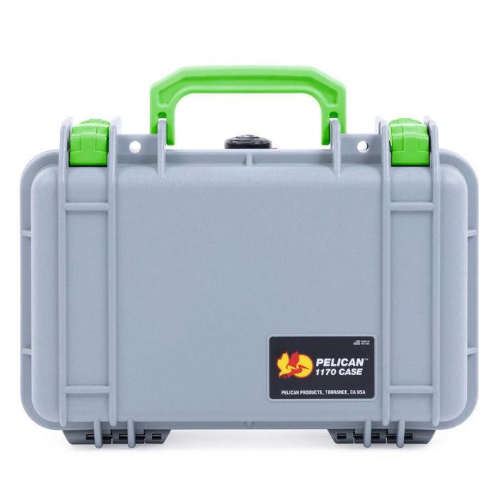 Pelican 1170 Case - Silver & Lime Green - None (Case Only)
