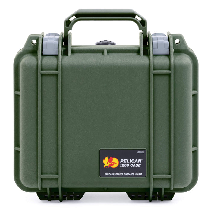 Pelican 1200 Case, OD Green with Silver Latches ColorCase