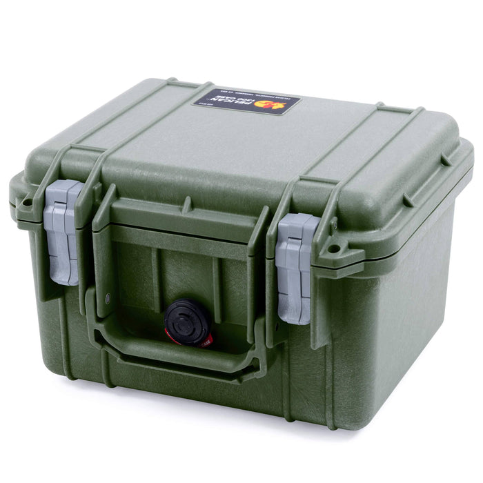 Pelican 1300 Case, OD Green with Silver Latches ColorCase