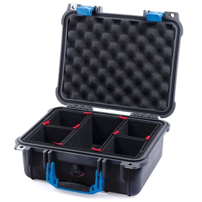 Pelican 1400 Case - Black & Blue - TrekPak Divider System / Convolute Lid Foam