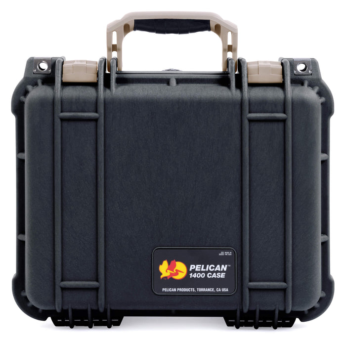Pelican 1400 Case - Black & Desert Tan - Empty