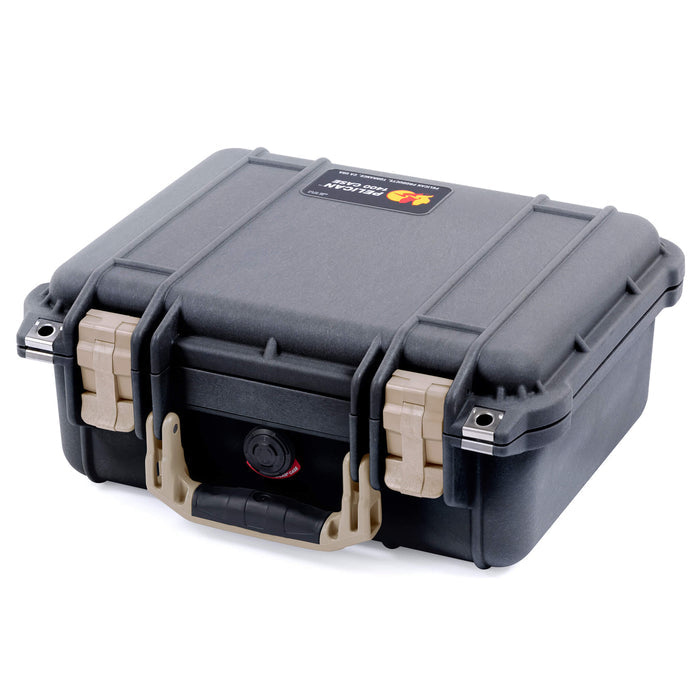 Pelican 1400 Case - Black & Desert Tan - Empty
