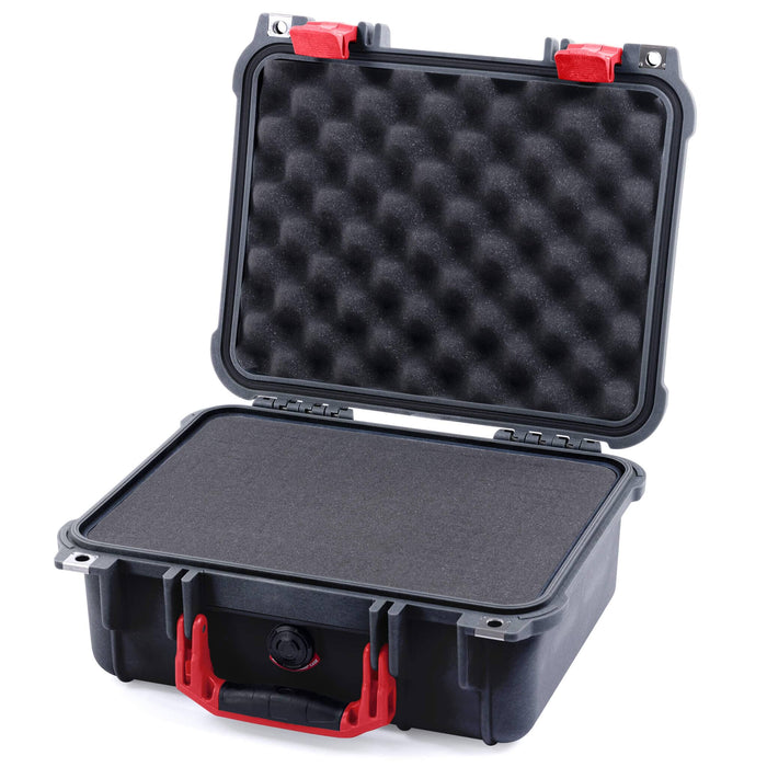 Pelican 1400 Case - Black & Red - Pick & Pluck Foam / Convolute Lid Foam