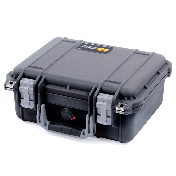 Pelican 1400 Case - Black & Silver - Flat Closed