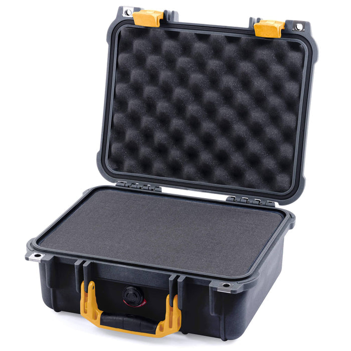 Pelican 1400 Case - Black & Yellow - Pick & Pluck Foam / Convolute Lid Foam