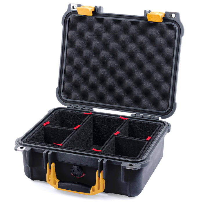 Pelican 1400 Case - Black & Yellow - TrekPak Divider System / Convolute Lid Foam